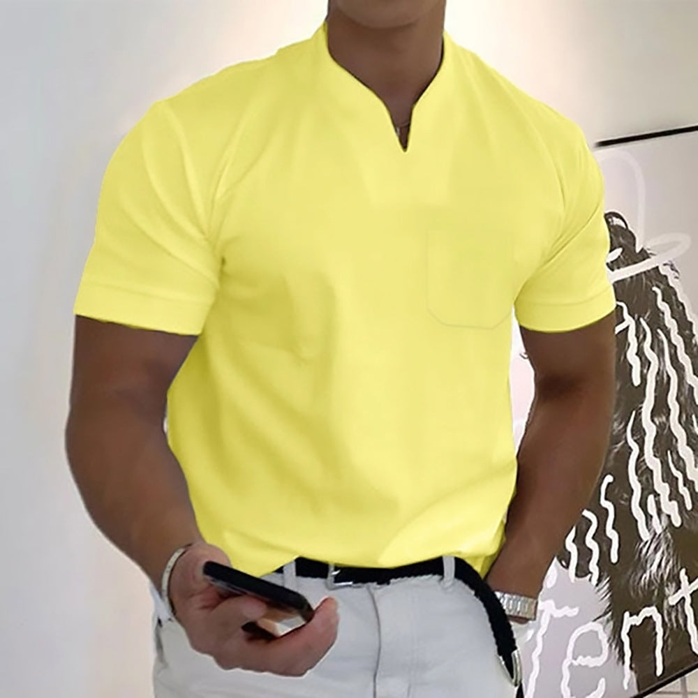 Men's Tight Henley Shirt | Short Sleeve