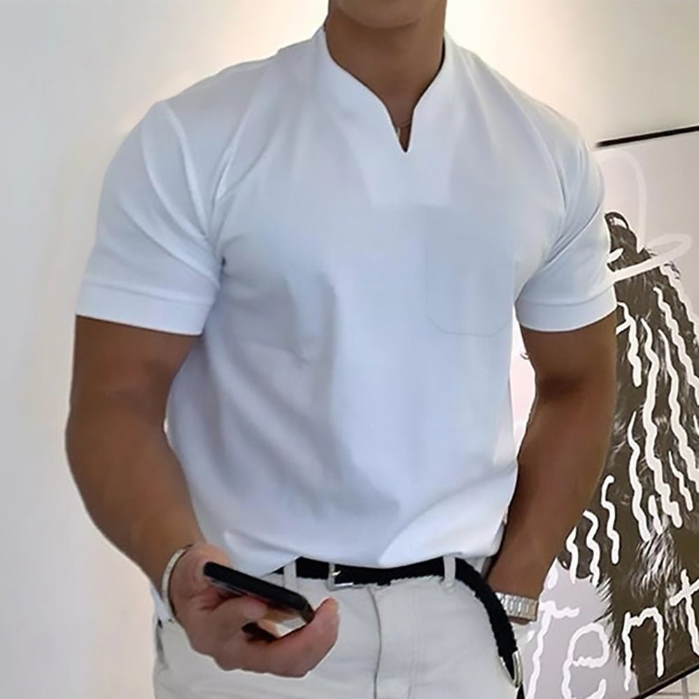 Men's Tight Henley Shirt | Short Sleeve