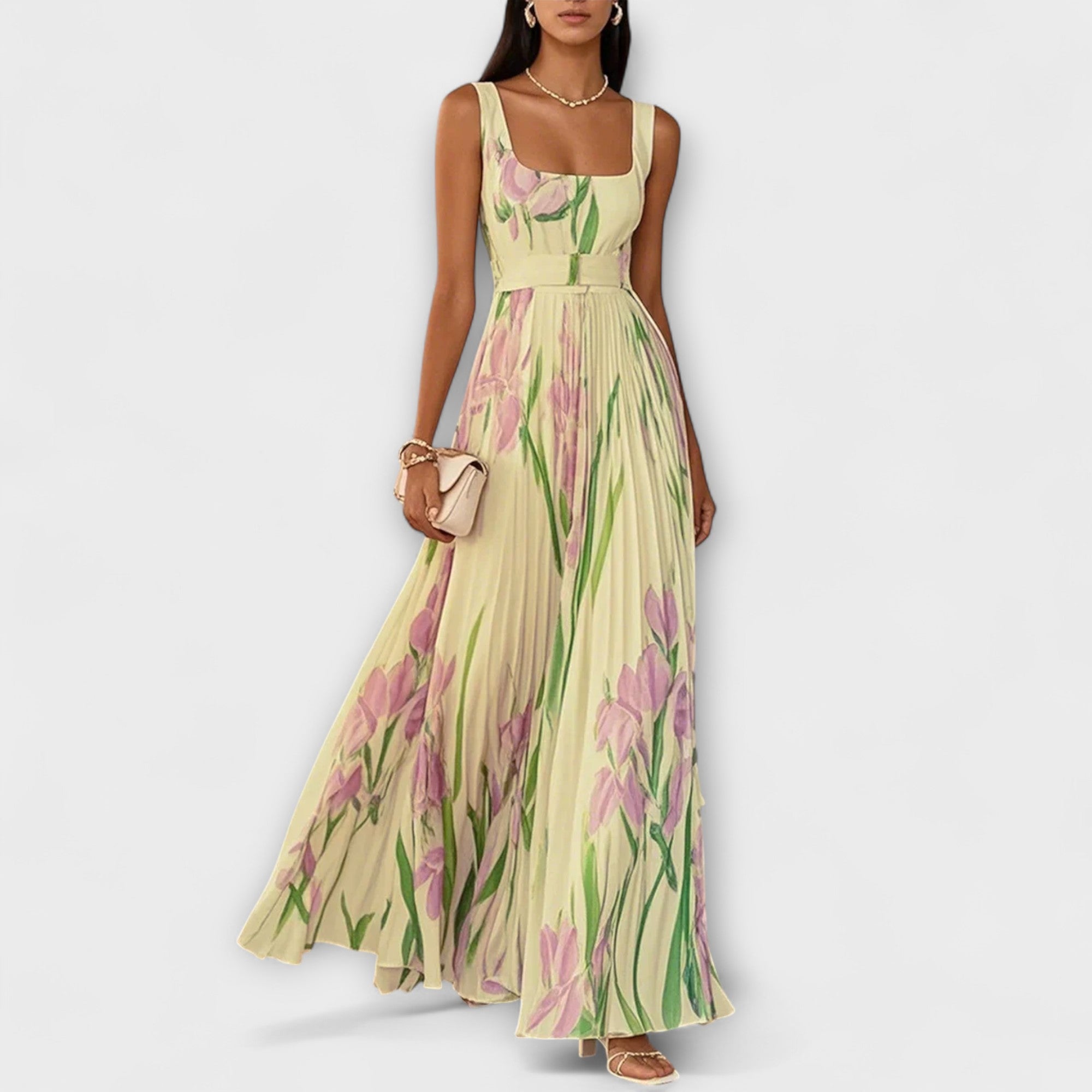 Women's Floral Corset Wedding Guest Maxi Dress | Evening Party
