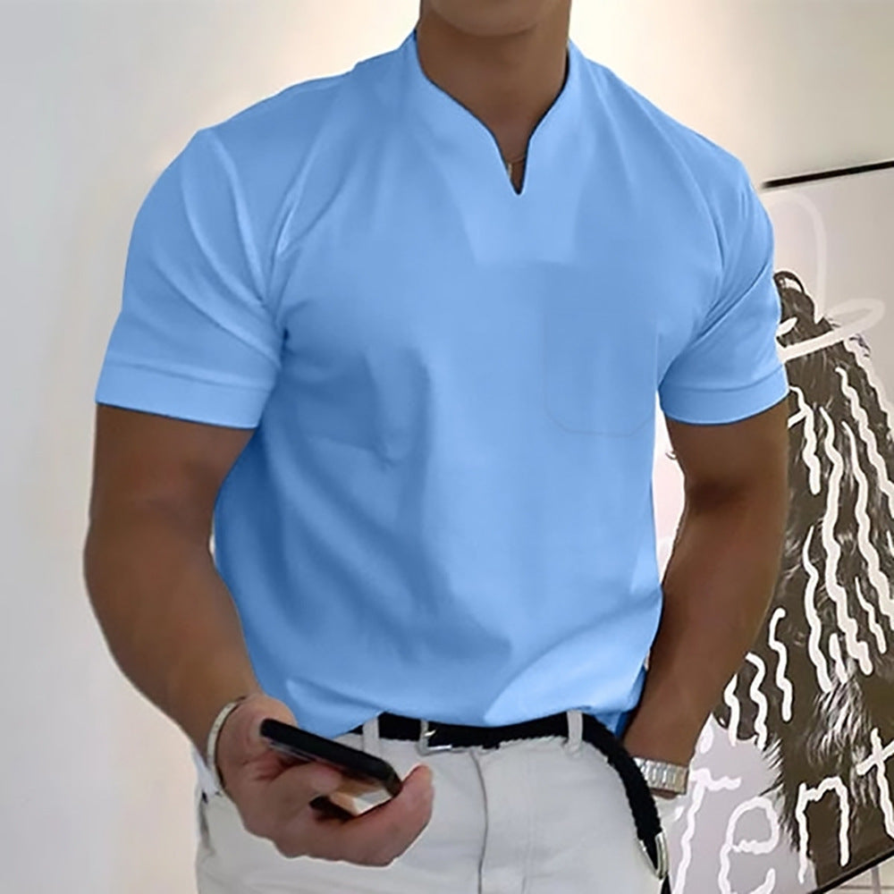 Men's Tight Henley Shirt | Short Sleeve