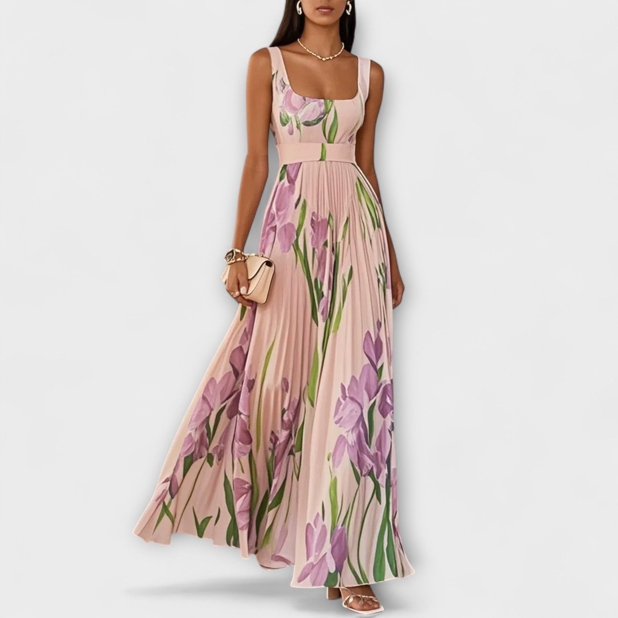 Women's Floral Corset Wedding Guest Maxi Dress | Evening Party