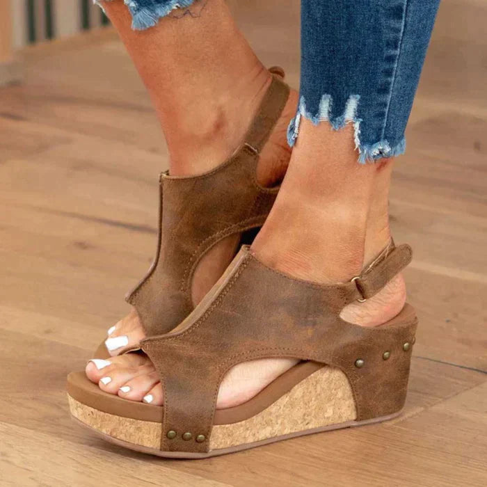 Women's Platform Ankle Wedge Sandals | Orthopedic Arch Support