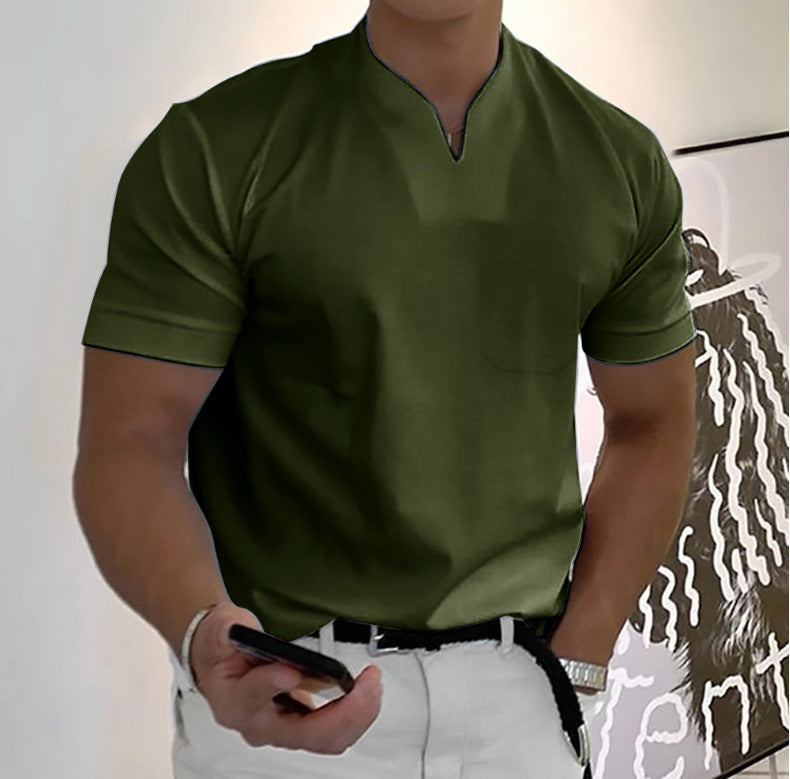 Men's Tight Henley Shirt | Short Sleeve