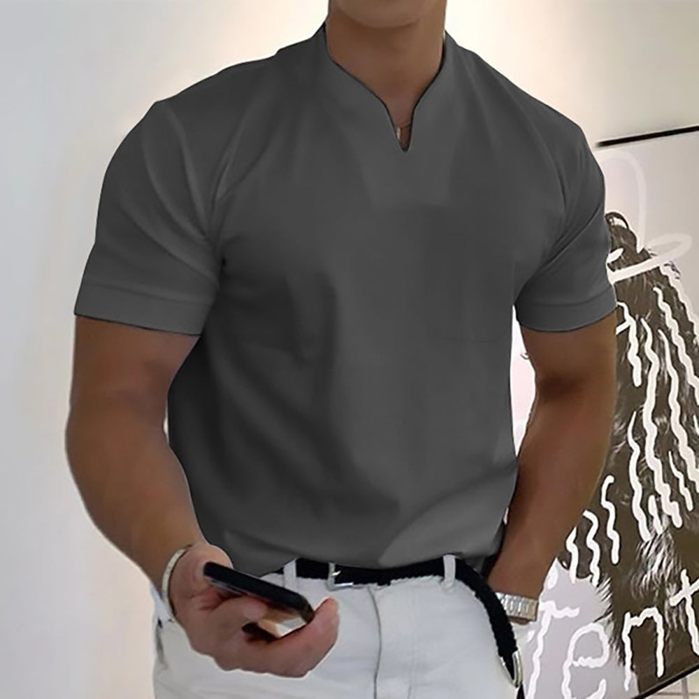 Men's Tight Henley Shirt | Short Sleeve