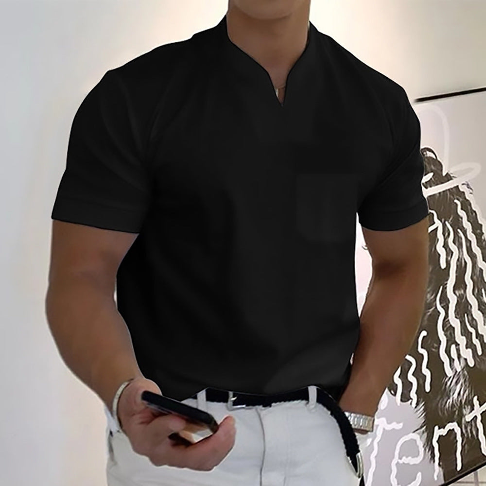 Men's Tight Henley Shirt | Short Sleeve