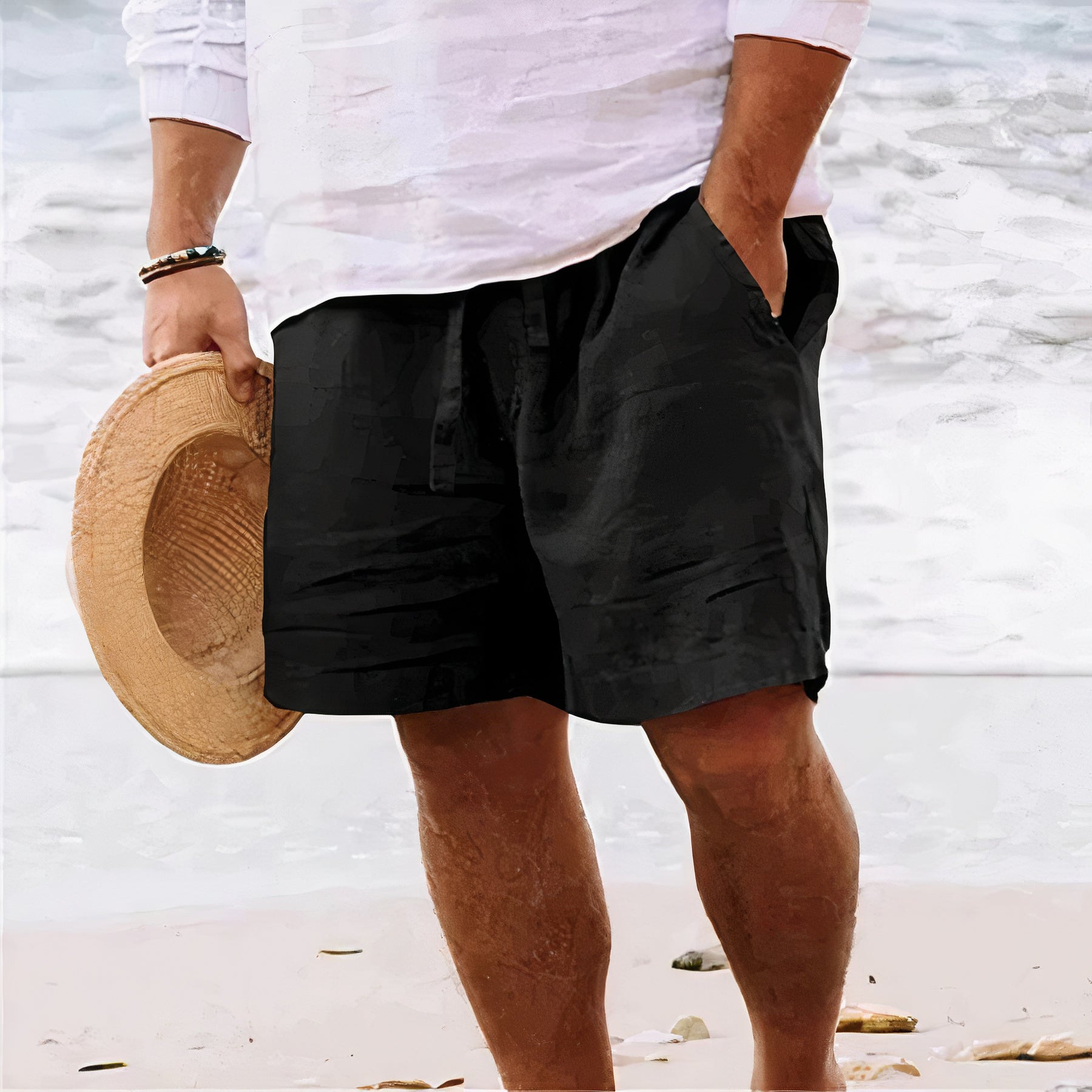 Men's Linen Walking Shorts | Baggy