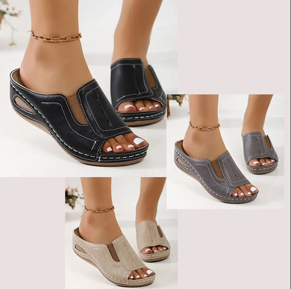 Women's Walking Orthopedic Slides | Slip On Wedge