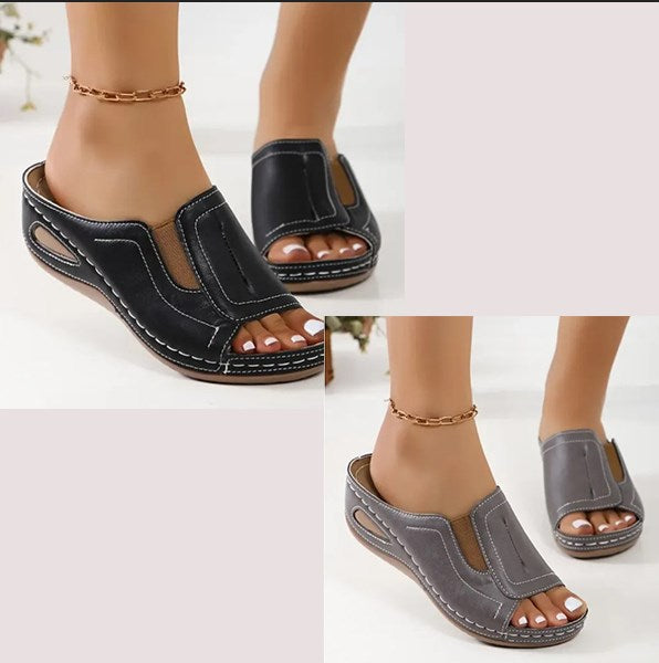 Women's Walking Orthopedic Slides | Slip On Wedge
