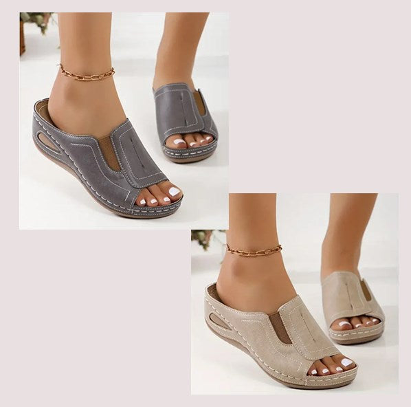Women's Walking Orthopedic Slides | Slip On Wedge