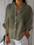 Women's Oversized Linen Blouse | Long Sleeve Shirt