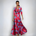 Women's Floral Long Sleeve Wedding Guest Dress | Maxi