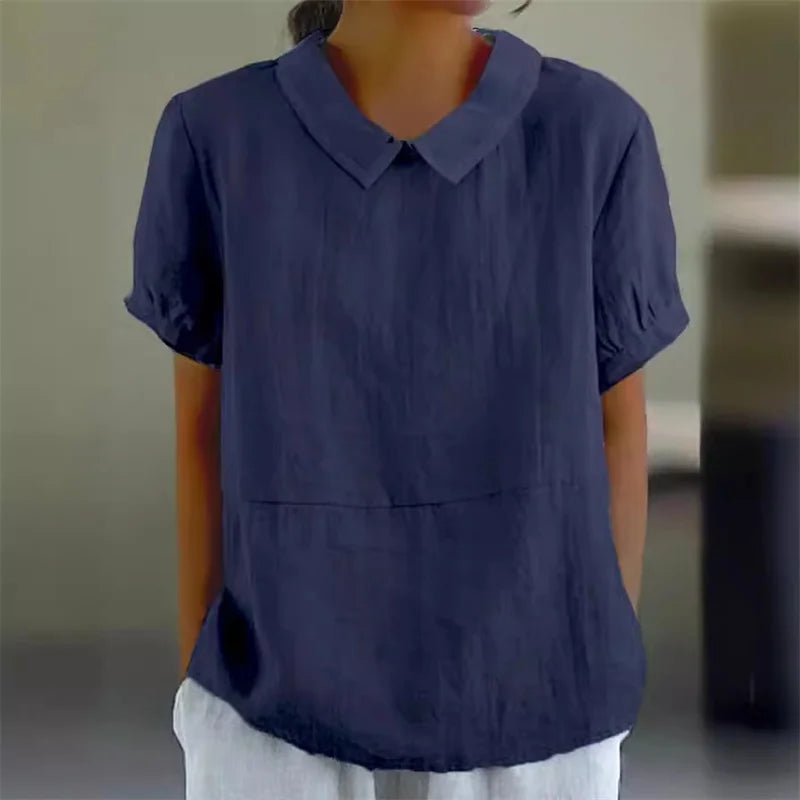 Women's Linen Casual Summer Top | Short Sleeve