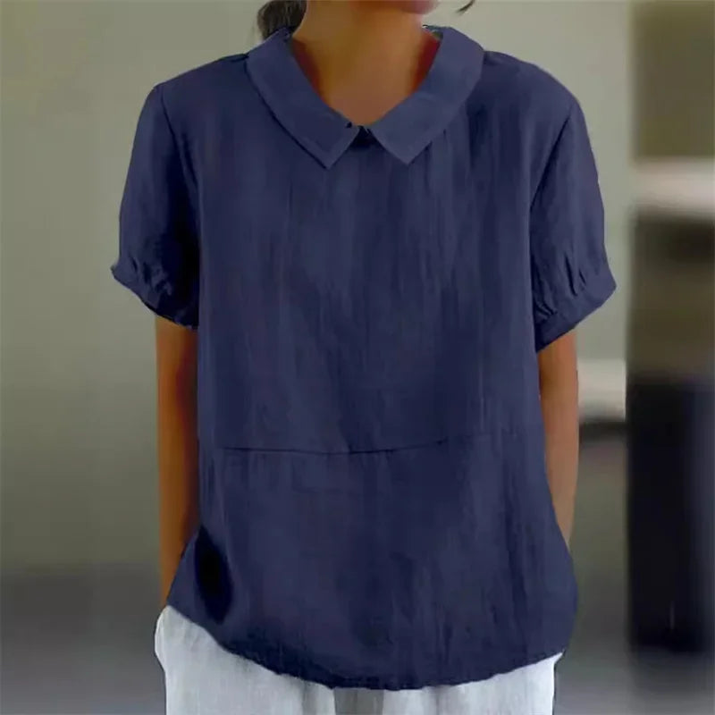 Women's Linen Casual Summer Top | Short Sleeve