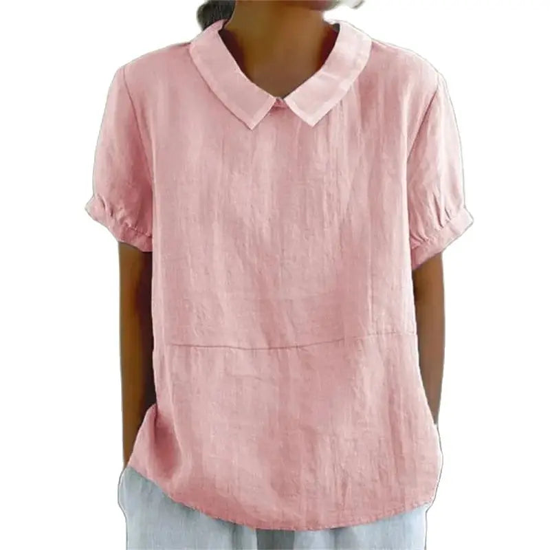 Women's Linen Casual Summer Top | Short Sleeve