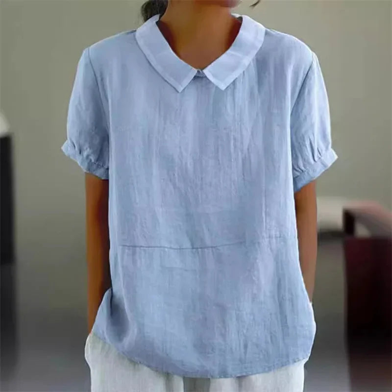 Women's Linen Casual Summer Top | Short Sleeve