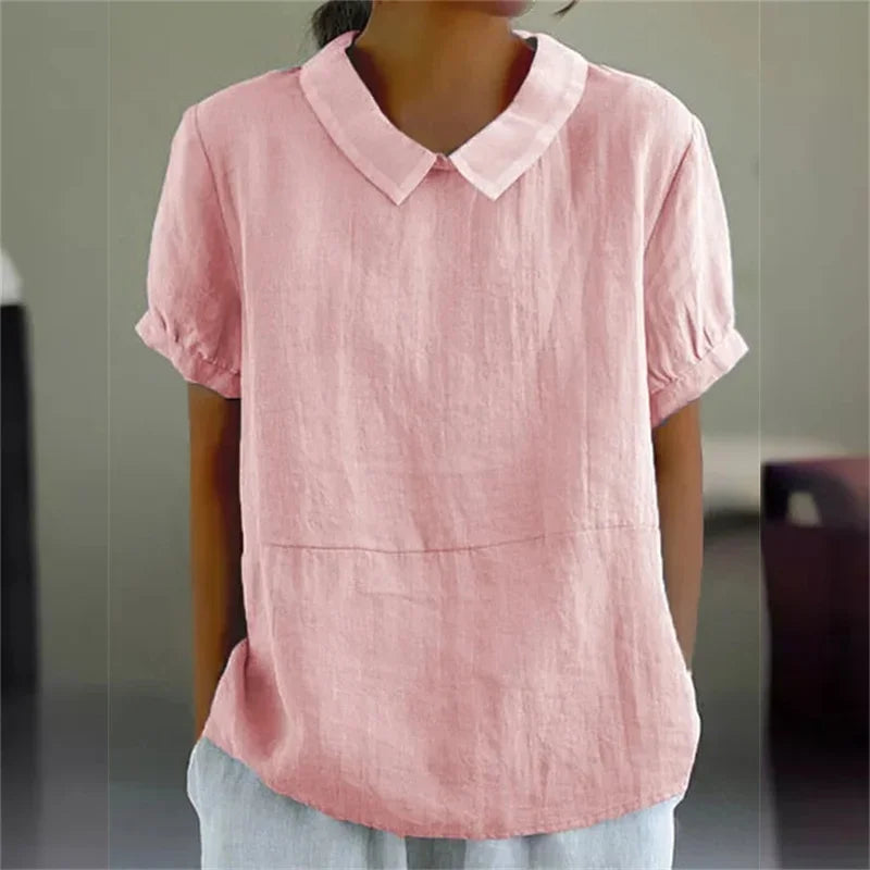 Women's Linen Casual Summer Top | Short Sleeve