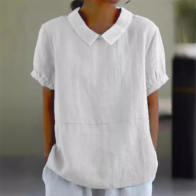 Women's Linen Casual Summer Top | Short Sleeve