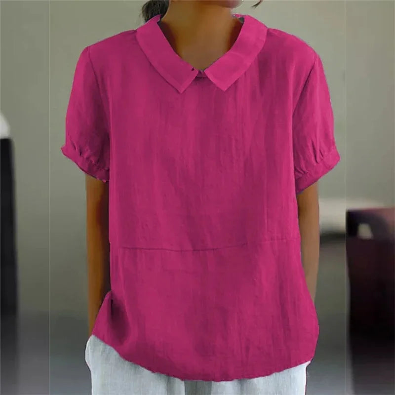 Women's Linen Casual Summer Top | Short Sleeve