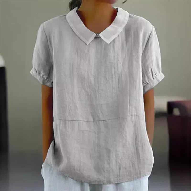 Women's Linen Casual Summer Top | Short Sleeve