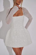 Women's Sequin Long Sleeve Wedding Guest Party Dress | Mini Cocktail