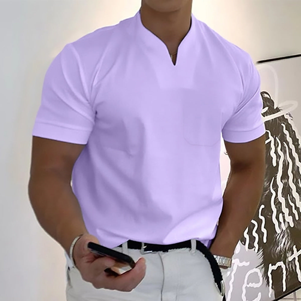 Men's Tight Henley Shirt | Short Sleeve
