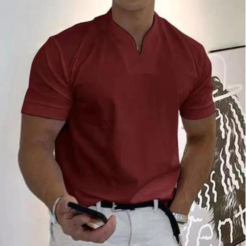 Men's Tight Henley Shirt | Short Sleeve