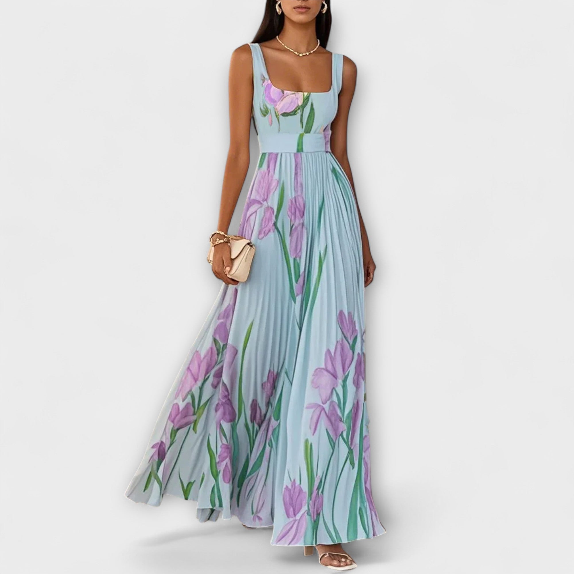 Women's Floral Corset Wedding Guest Maxi Dress | Evening Party