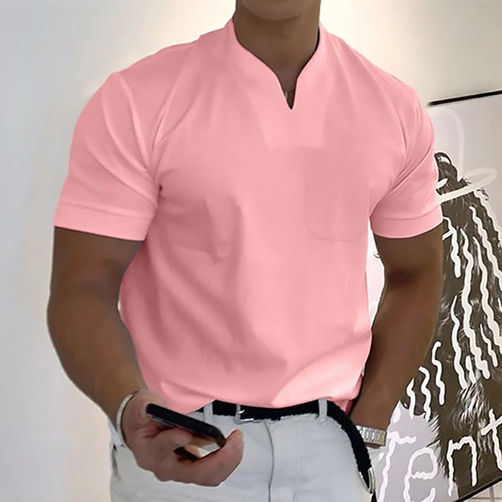 Men's Tight Henley Shirt | Short Sleeve