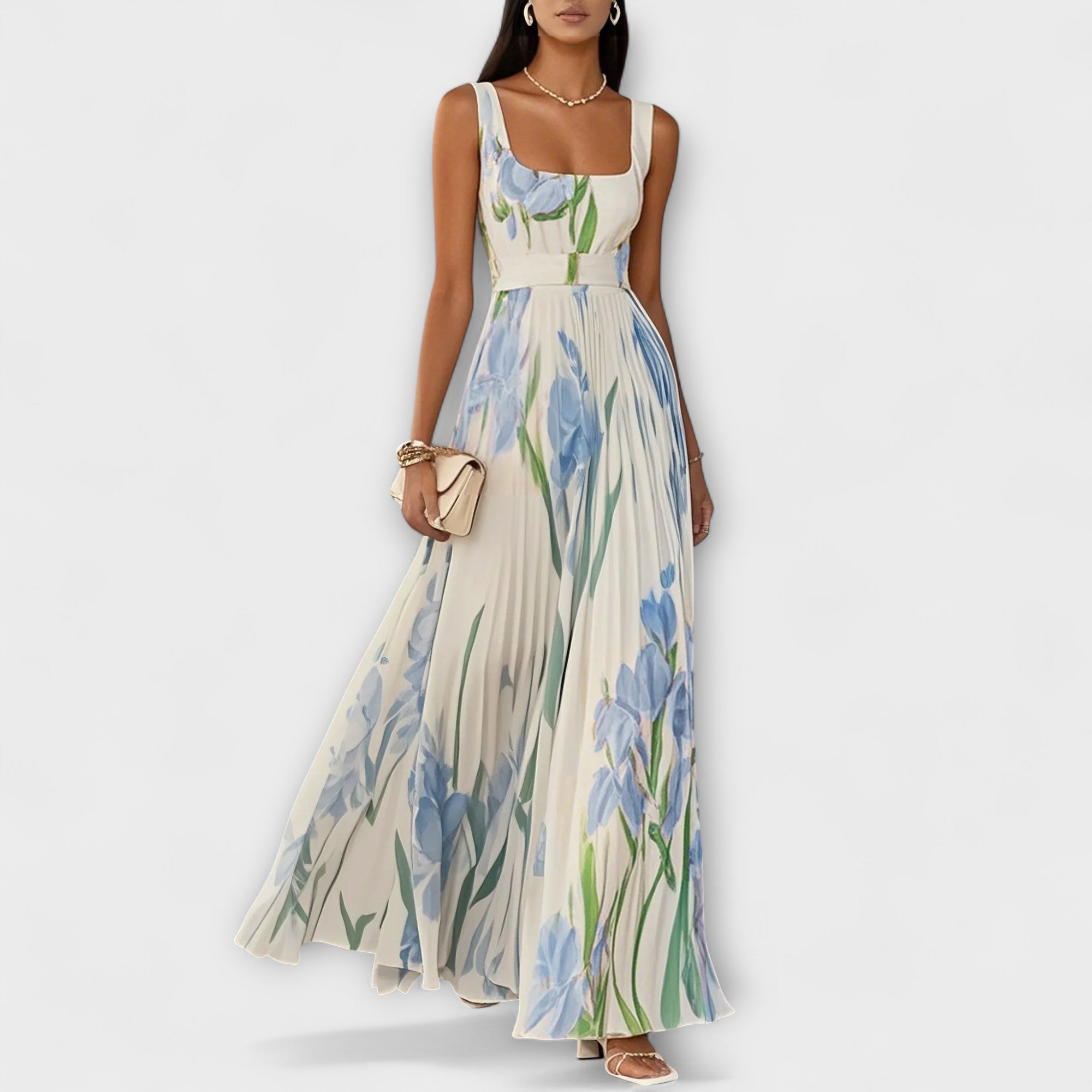 Women's Floral Corset Wedding Guest Maxi Dress | Evening Party