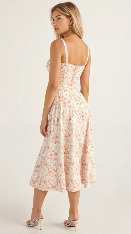 Women's Corset Midi Dress | Wedding Guest