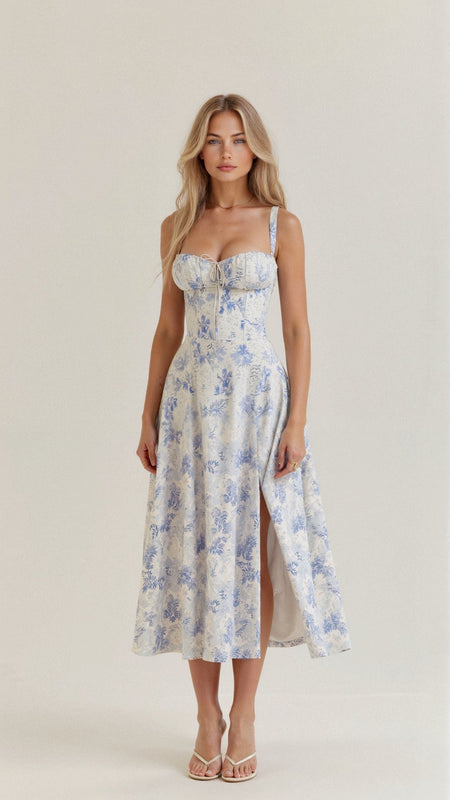 Women's Corset Midi Dress | Wedding Guest
