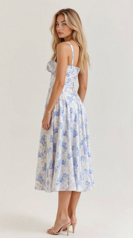 Women's Corset Midi Dress | Wedding Guest