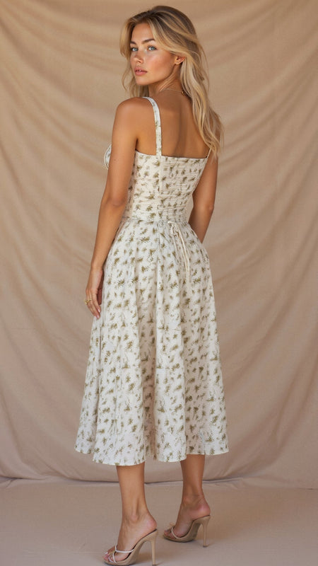 Women's Corset Midi Dress | Wedding Guest