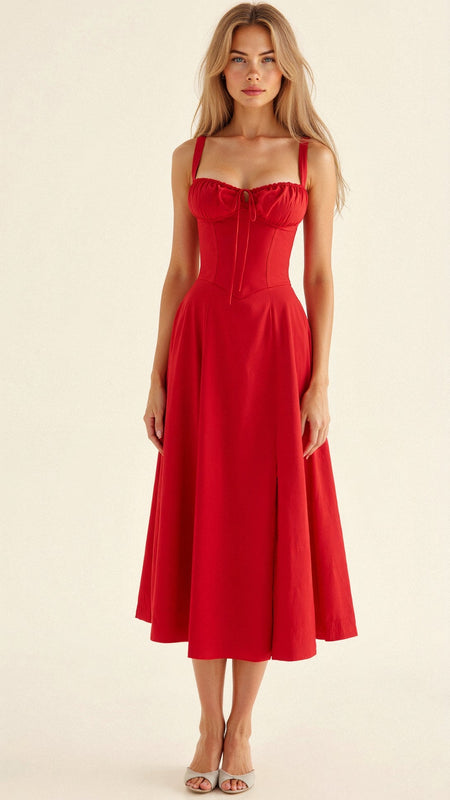 Women's Corset Midi Dress | Wedding Guest