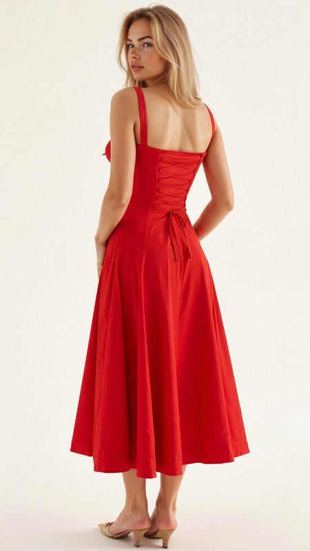 Women's Corset Midi Dress | Wedding Guest