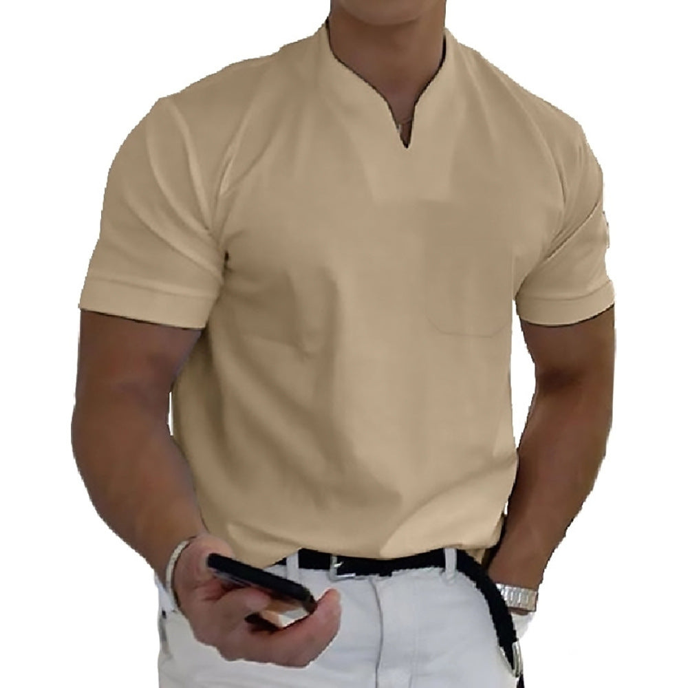 Men's Tight Henley Shirt | Short Sleeve