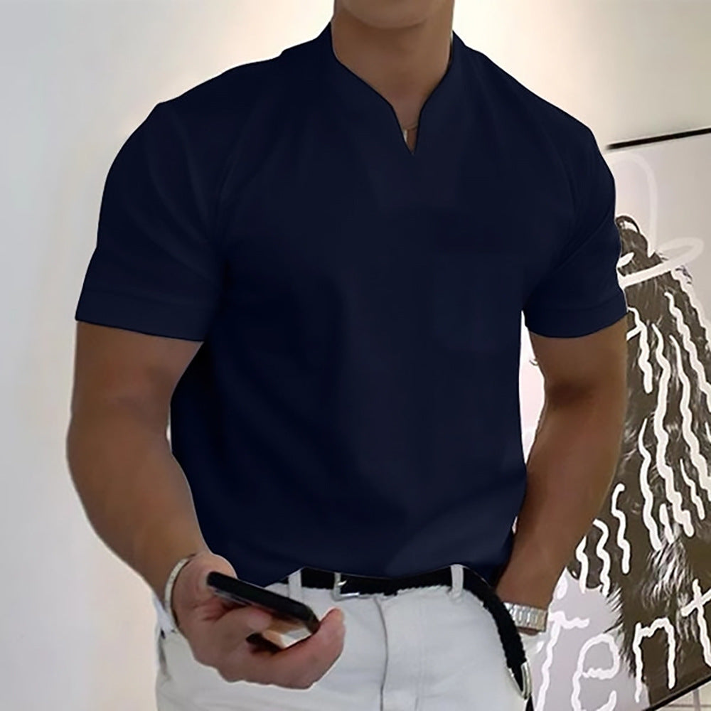Men's Tight Henley Shirt | Short Sleeve